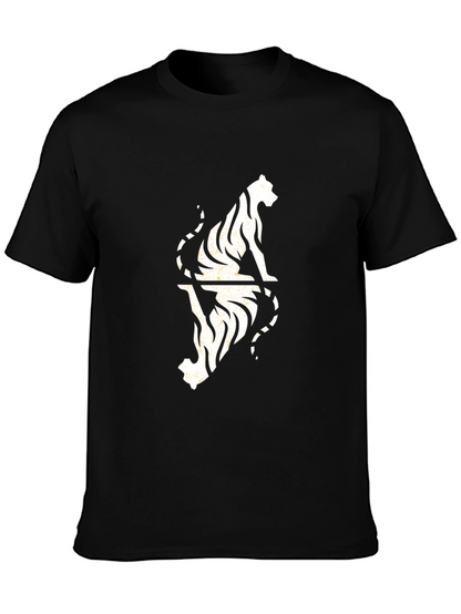 Tiger Reflection Graphic Tee - Cool Black T-Shirt
