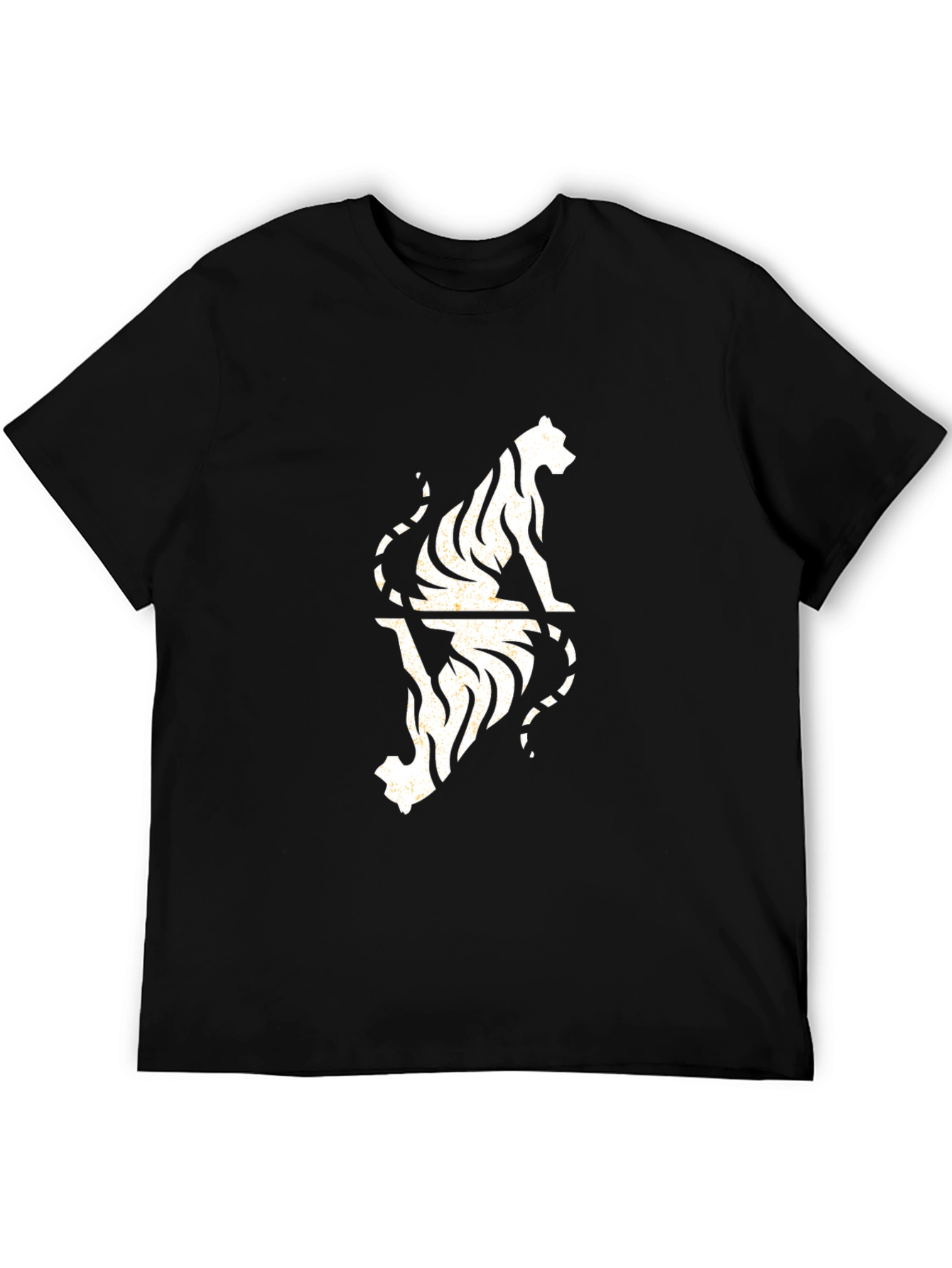 Tiger Reflection Graphic Tee - Cool Black T-Shirt