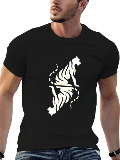 Tiger Reflection Graphic Tee - Cool Black T-Shirt