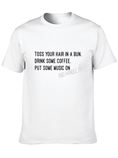 Toss Hair Coffee Music Graphic Tee