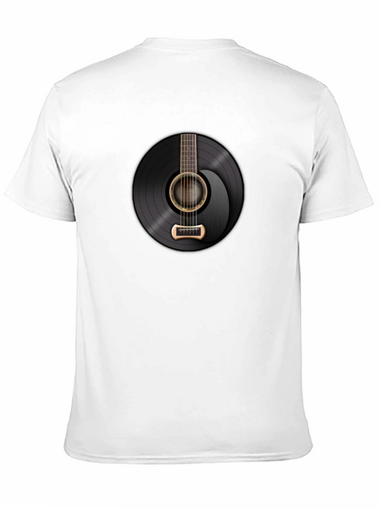 Vinyl Record Guitar Graphic Tee - Classic Rock Style