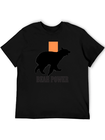 Bear Power T-Shirt - Black Cotton Graphic Tee