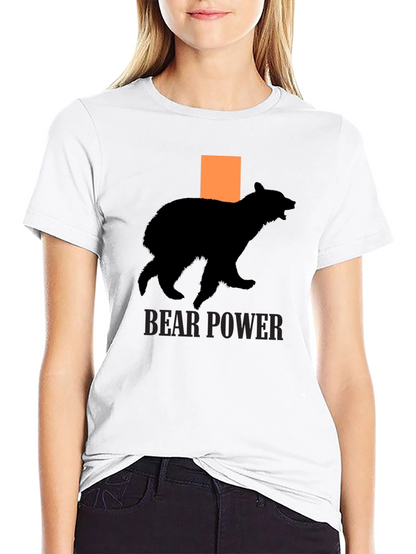 Bear Power T-Shirt - Black Cotton Graphic Tee