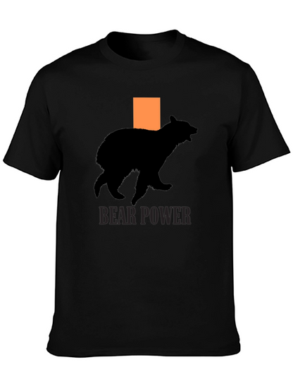 Bear Power T-Shirt - Black Cotton Graphic Tee