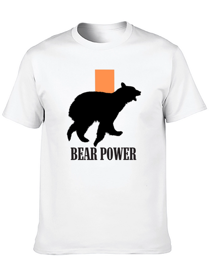 Bear Power T-Shirt - Black Cotton Graphic Tee