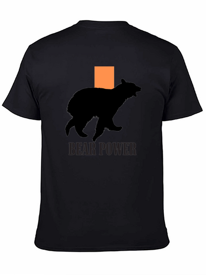 Bear Power T-Shirt - Black Cotton Graphic Tee