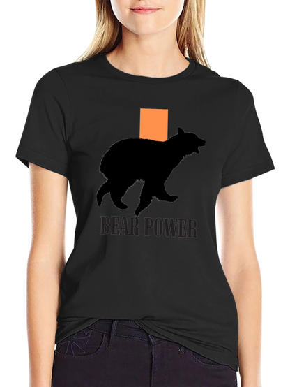 Bear Power T-Shirt - Black Cotton Graphic Tee