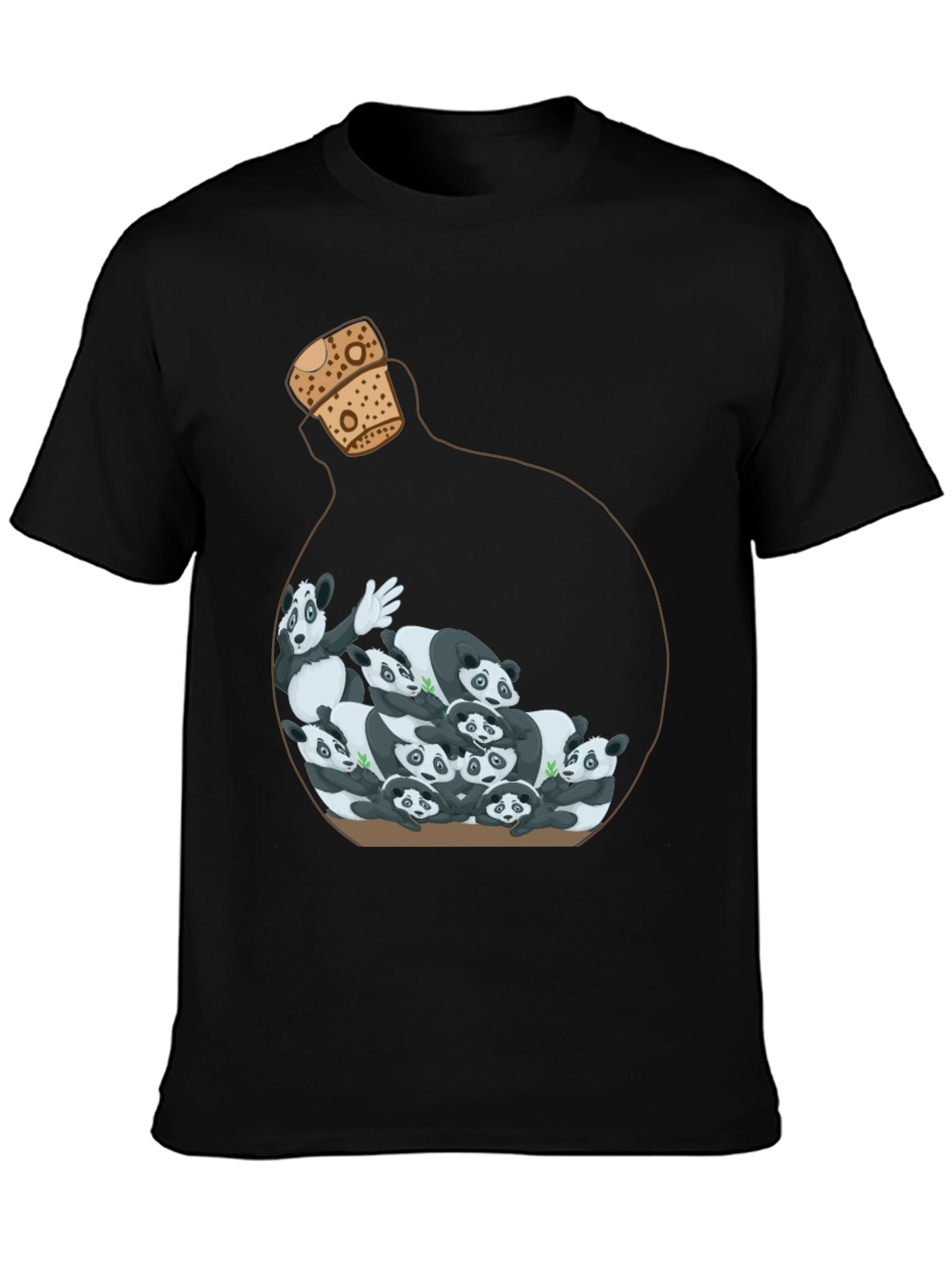 Panda Bottle Black Graphic Tee