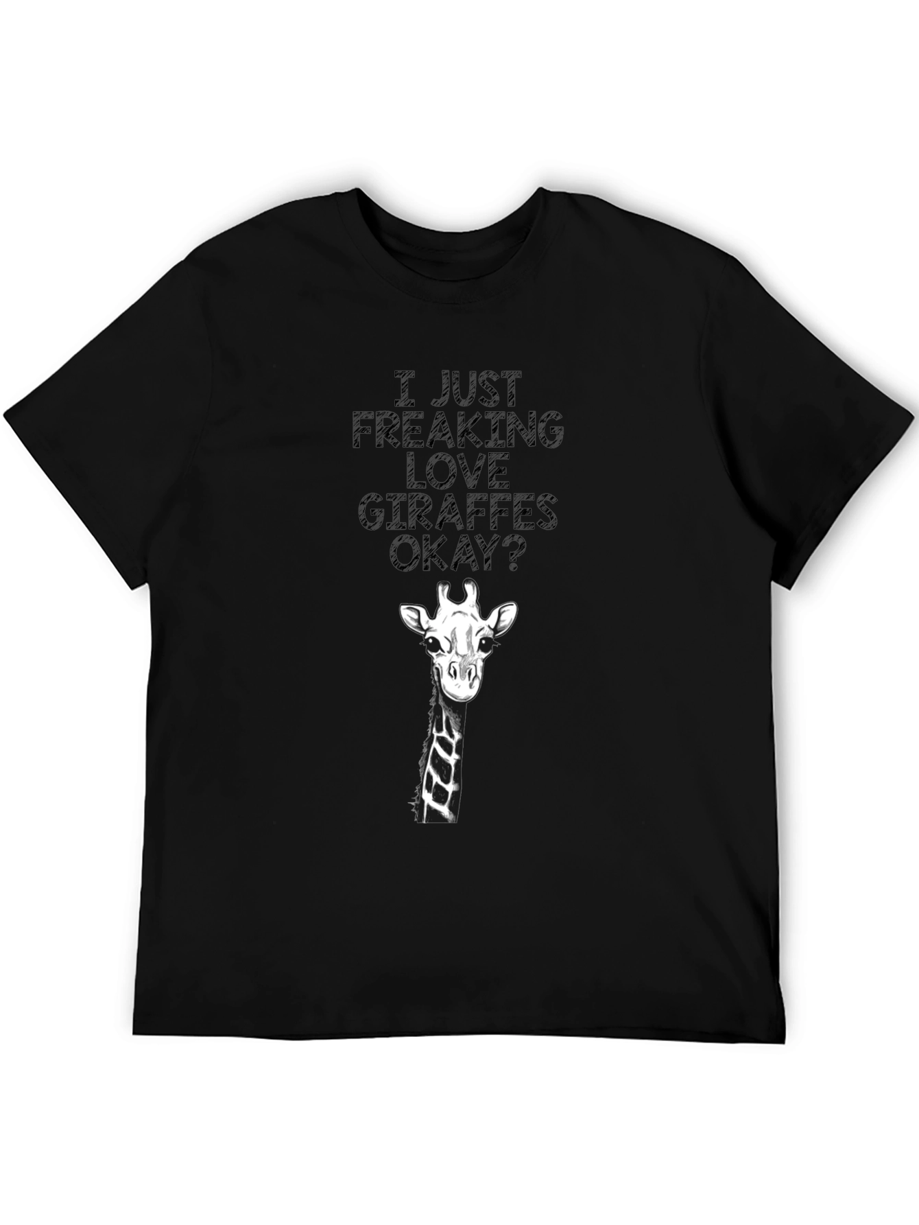 Giraffe Lover Graphic Tee - Black