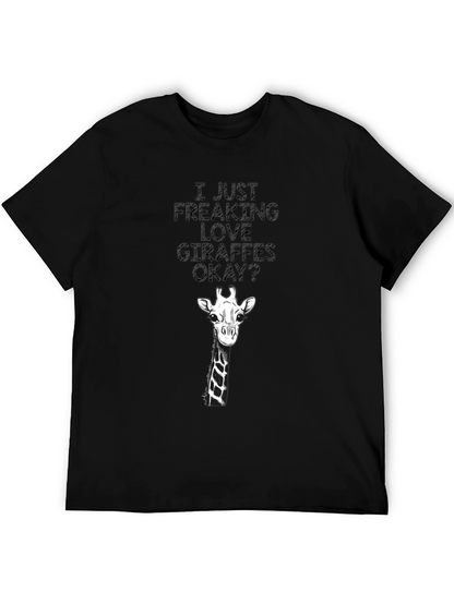 Giraffe Lover Graphic Tee - Black