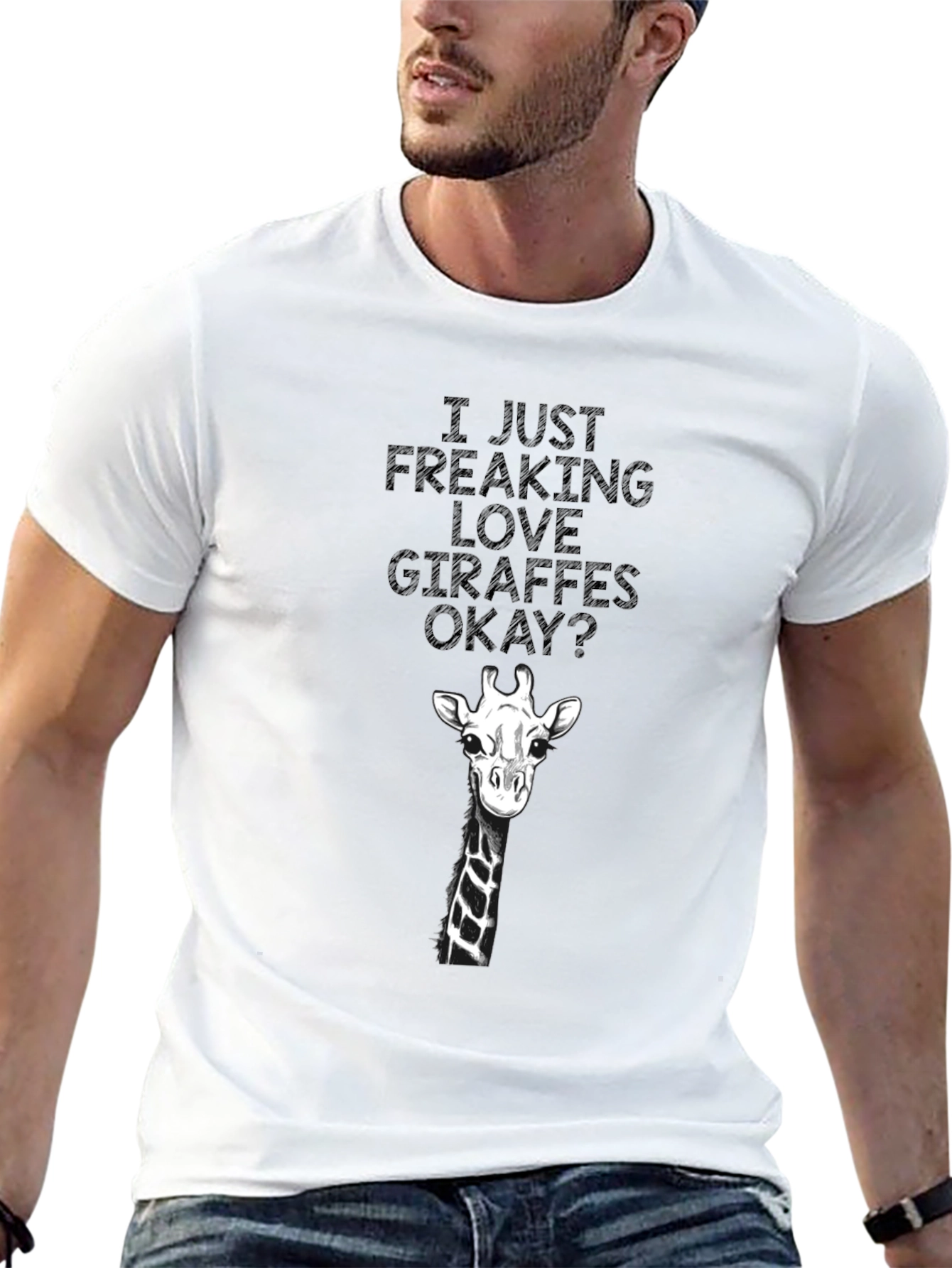 Giraffe Lover Graphic Tee - Black