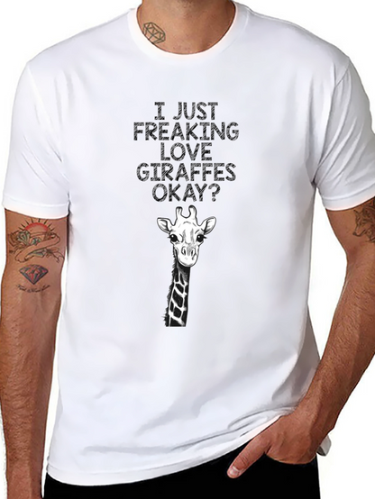 Giraffe Lover Graphic Tee - Black