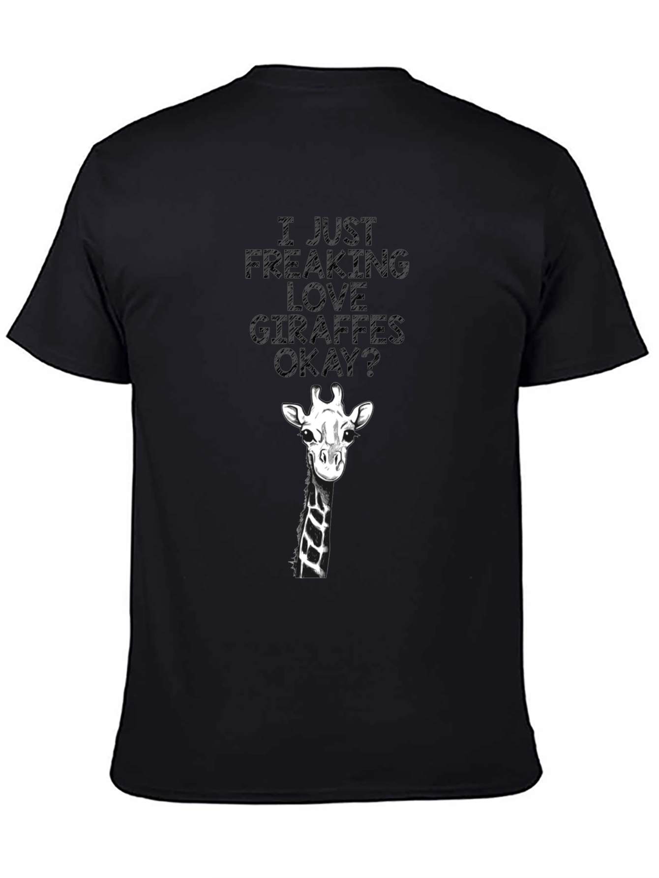 Giraffe Lover Graphic Tee - Black