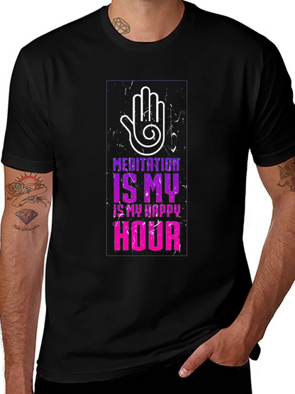 Meditation Is My Happy Hour Graphic T-Shirt
