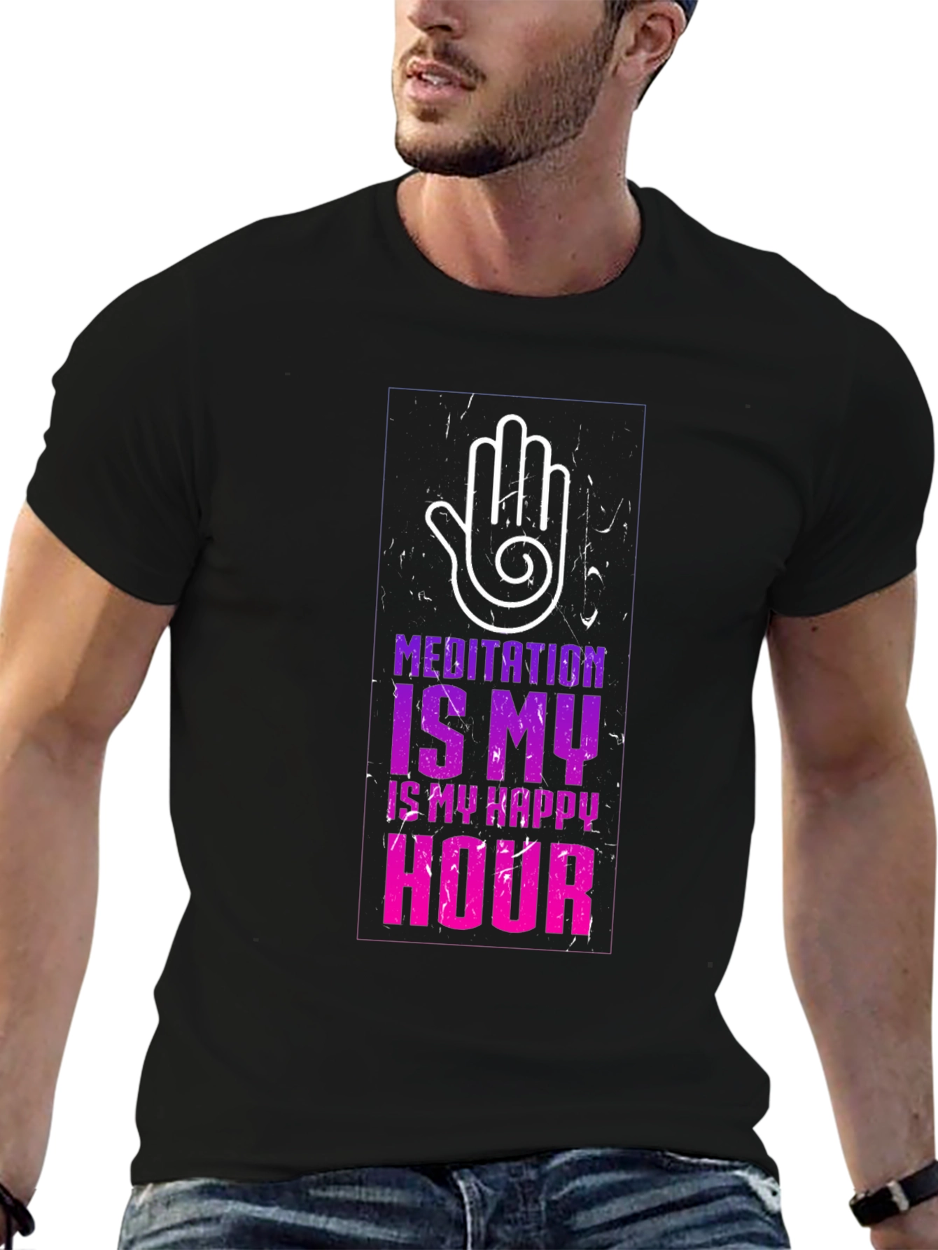 Meditation Is My Happy Hour Graphic T-Shirt