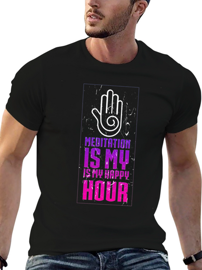 Meditation Is My Happy Hour Graphic T-Shirt