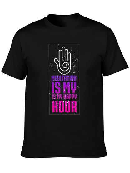 Meditation Is My Happy Hour Graphic T-Shirt
