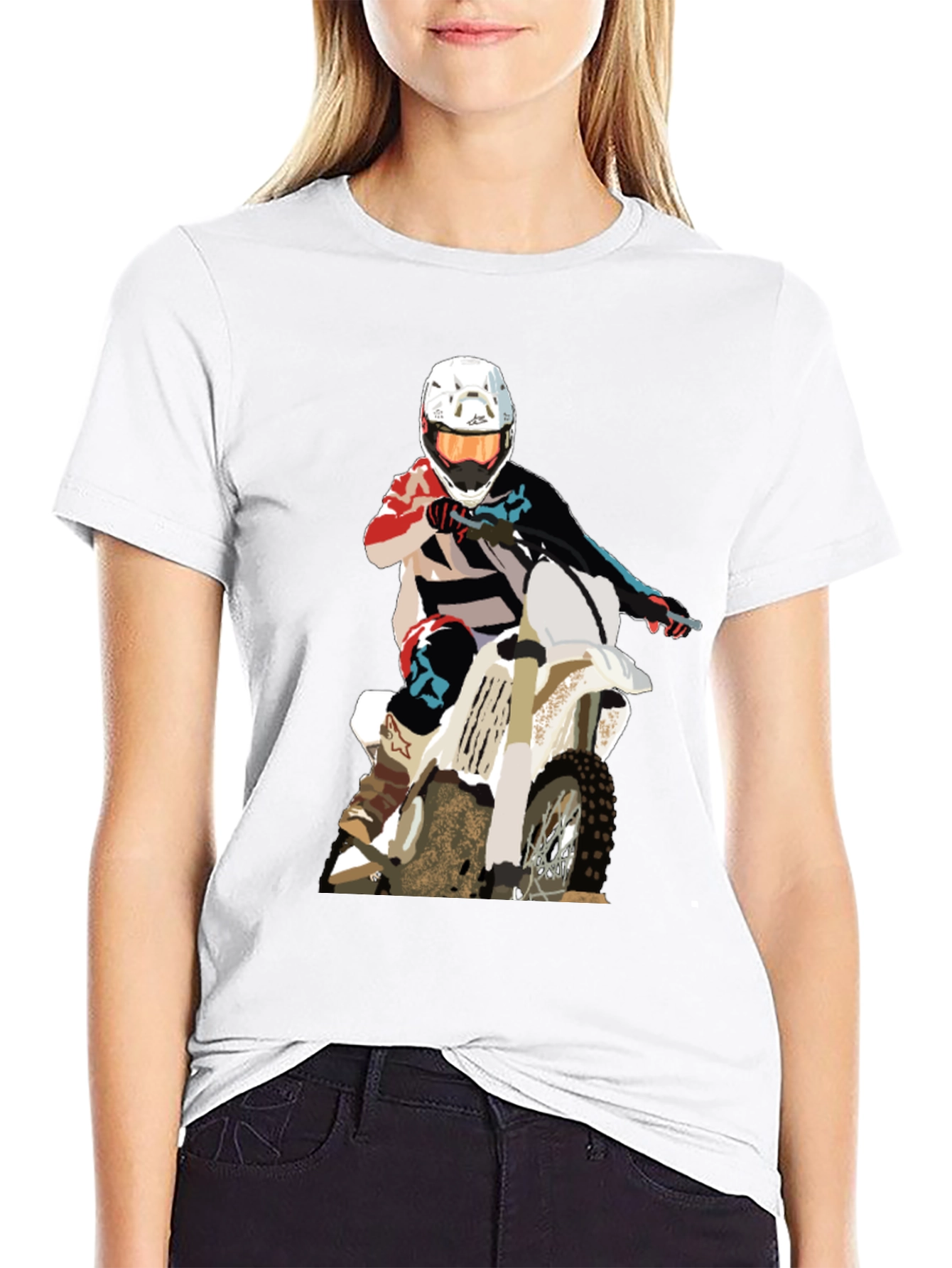 Motocross Rider Graphic T-Shirt - Black