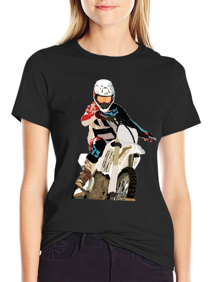 Motocross Rider Graphic T-Shirt - Black