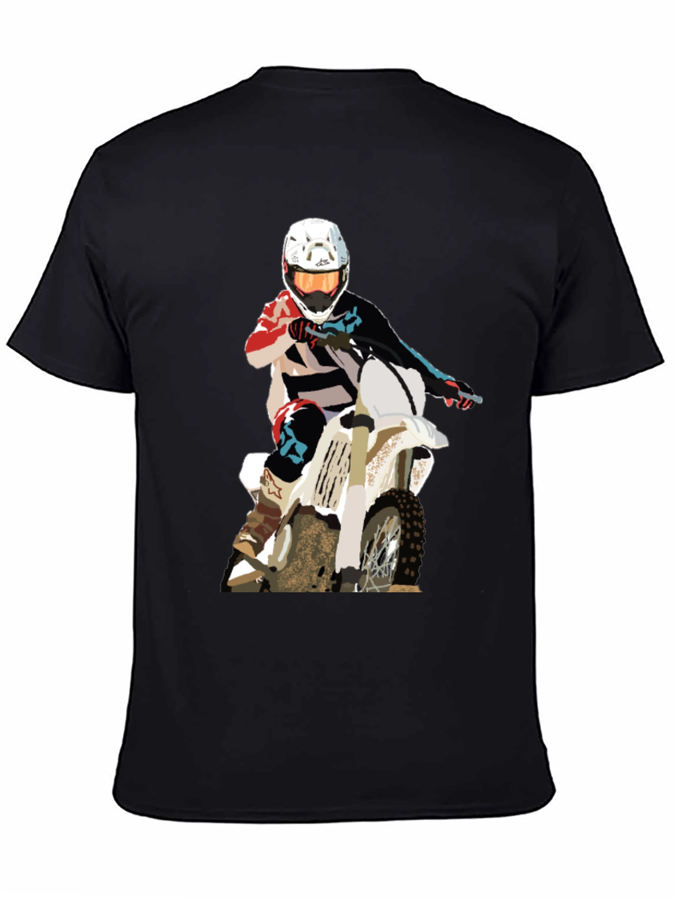 Motocross Rider Graphic T-Shirt - Black