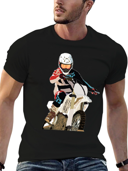 Motocross Rider Graphic T-Shirt - Black