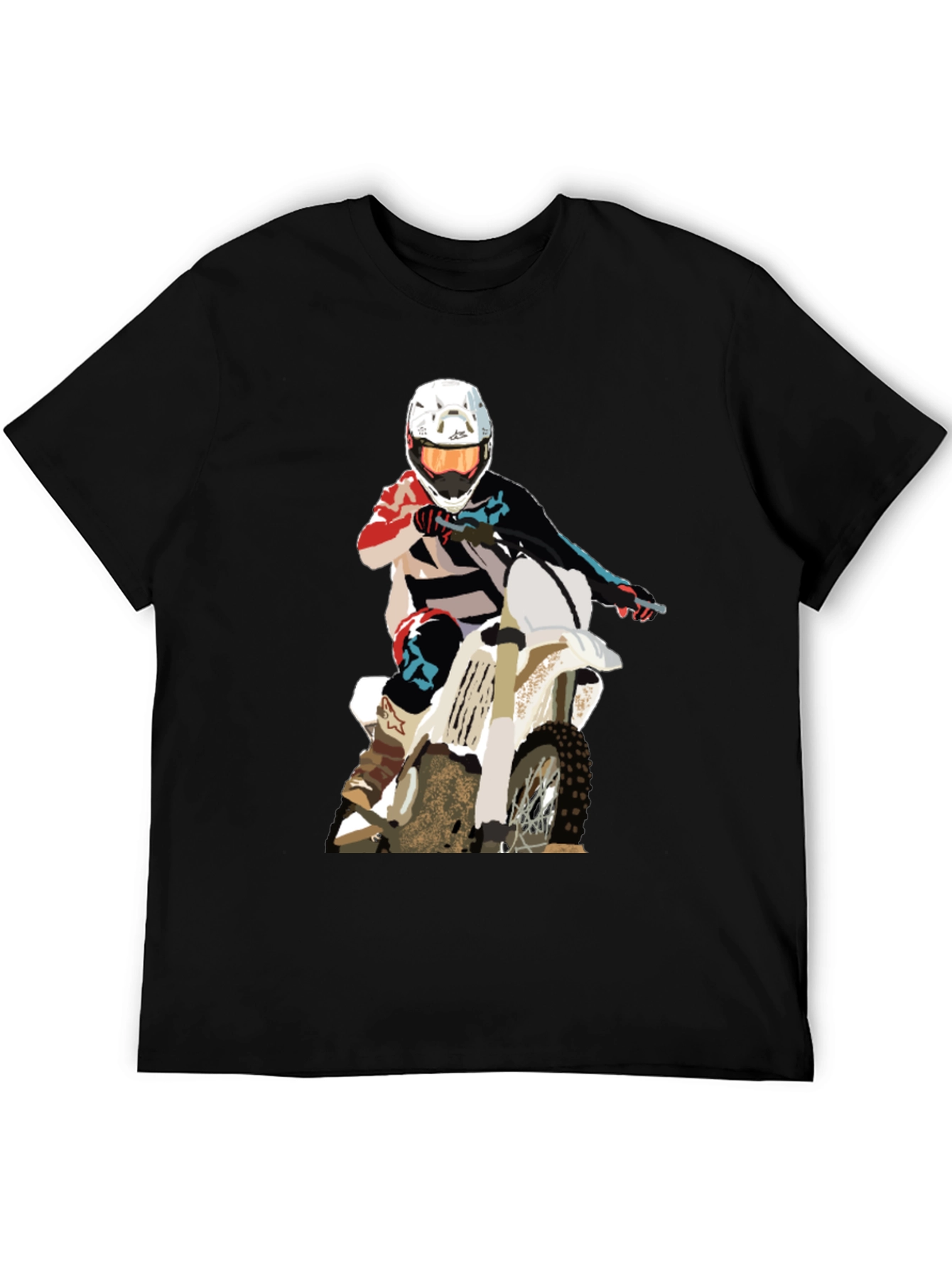 Motocross Rider Graphic T-Shirt - Black