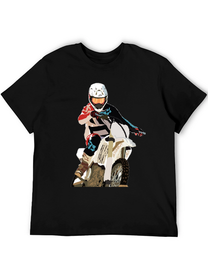 Motocross Rider Graphic T-Shirt - Black