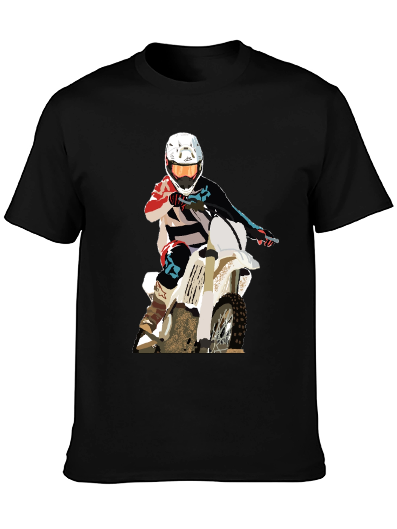 Motocross Rider Graphic T-Shirt - Black