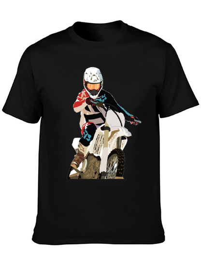 Motocross Rider Graphic T-Shirt - Black