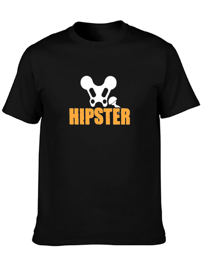 Hipster Skeleton Graphic T-Shirt - Funny & Stylish