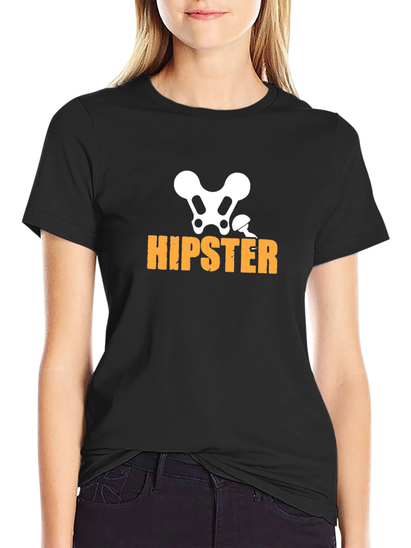 Hipster Skeleton Graphic T-Shirt - Funny & Stylish