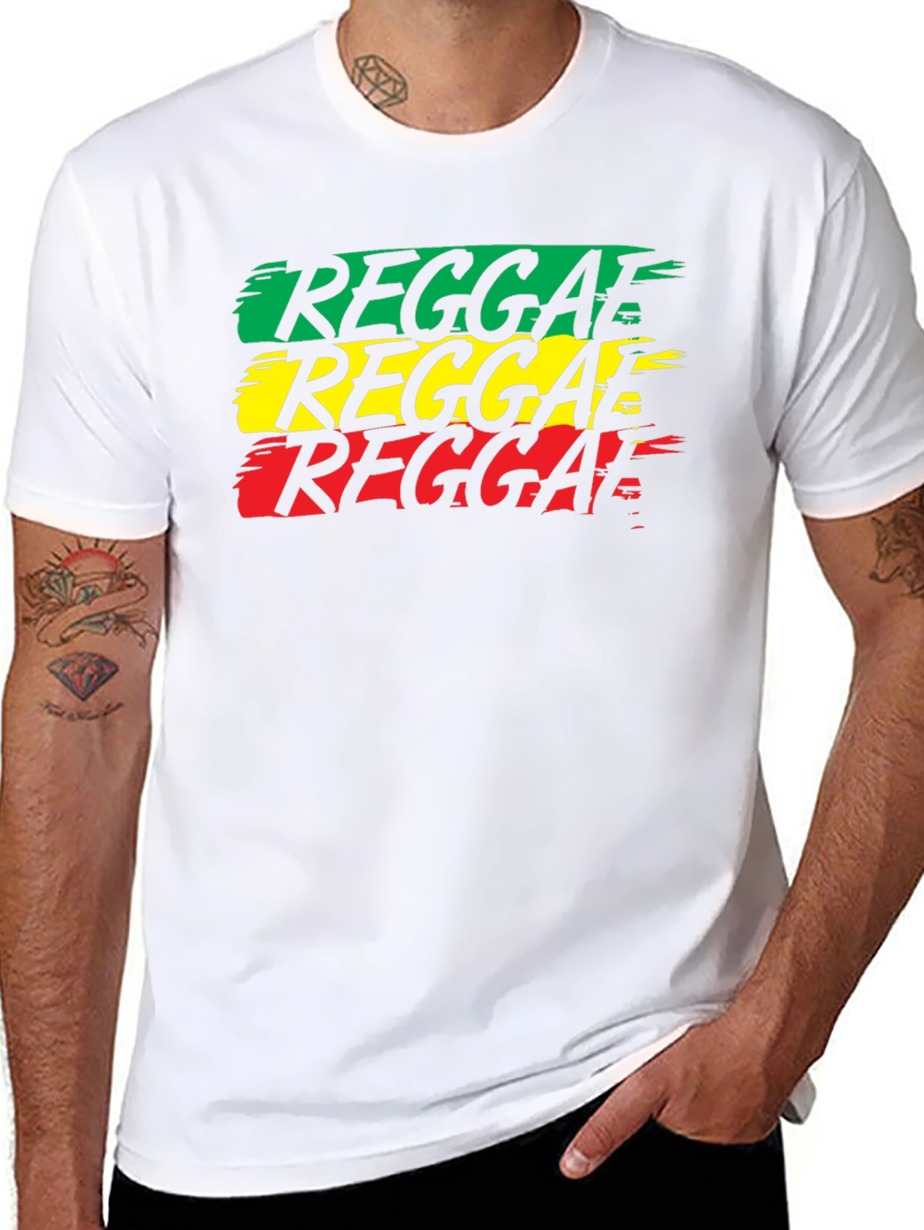 Reggae Rasta T-Shirt - Green Yellow Red