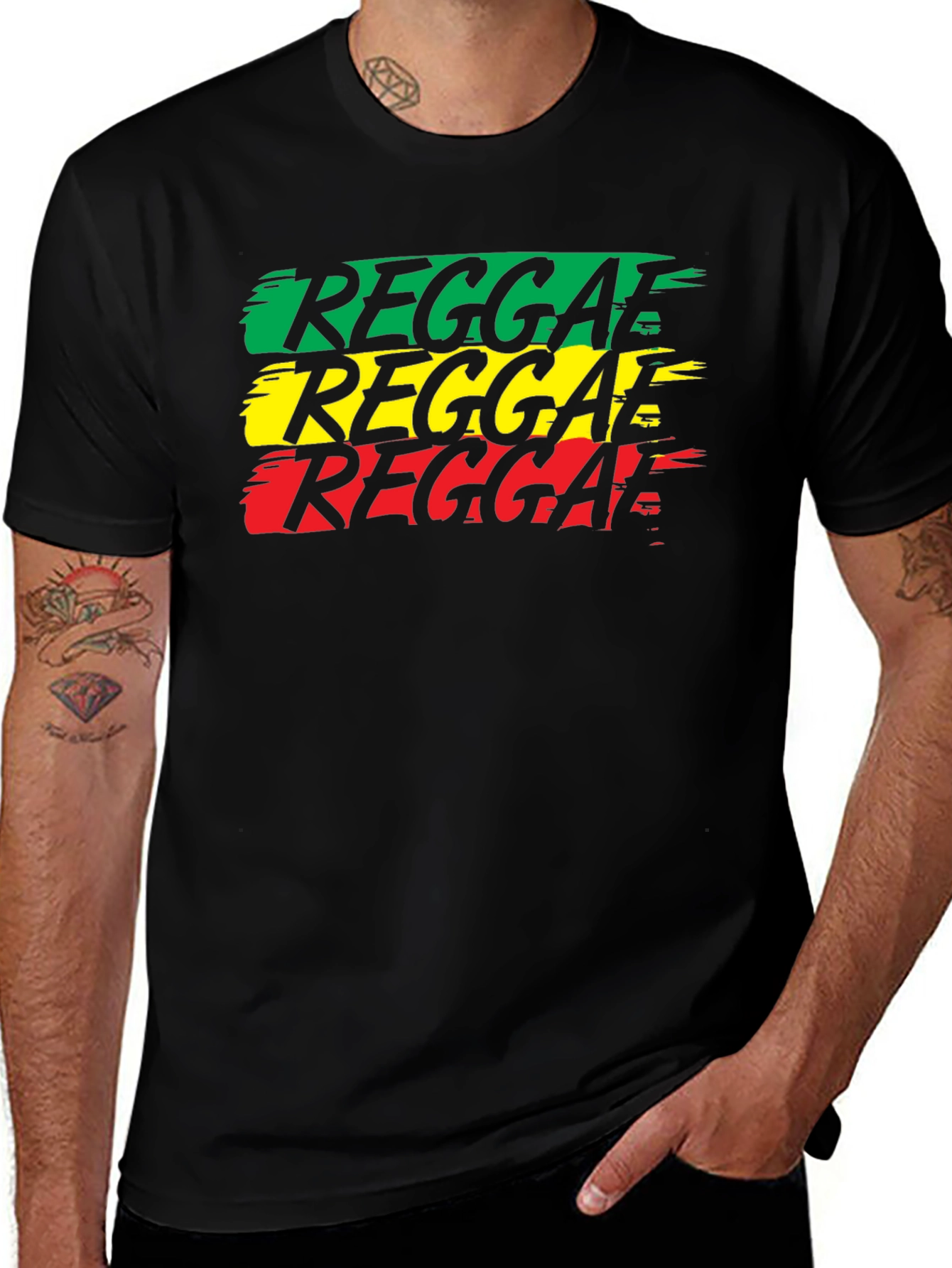 Reggae Rasta T-Shirt - Green Yellow Red