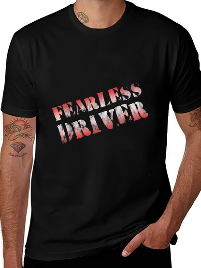 Fearless Driver Graphic Tee - Black Cotton Blend