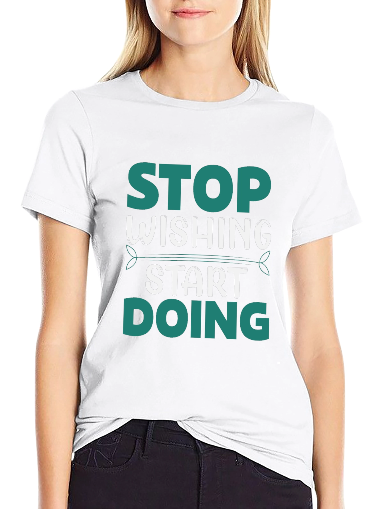 Stop Wishing Start Doing Graphic Tee - Black
