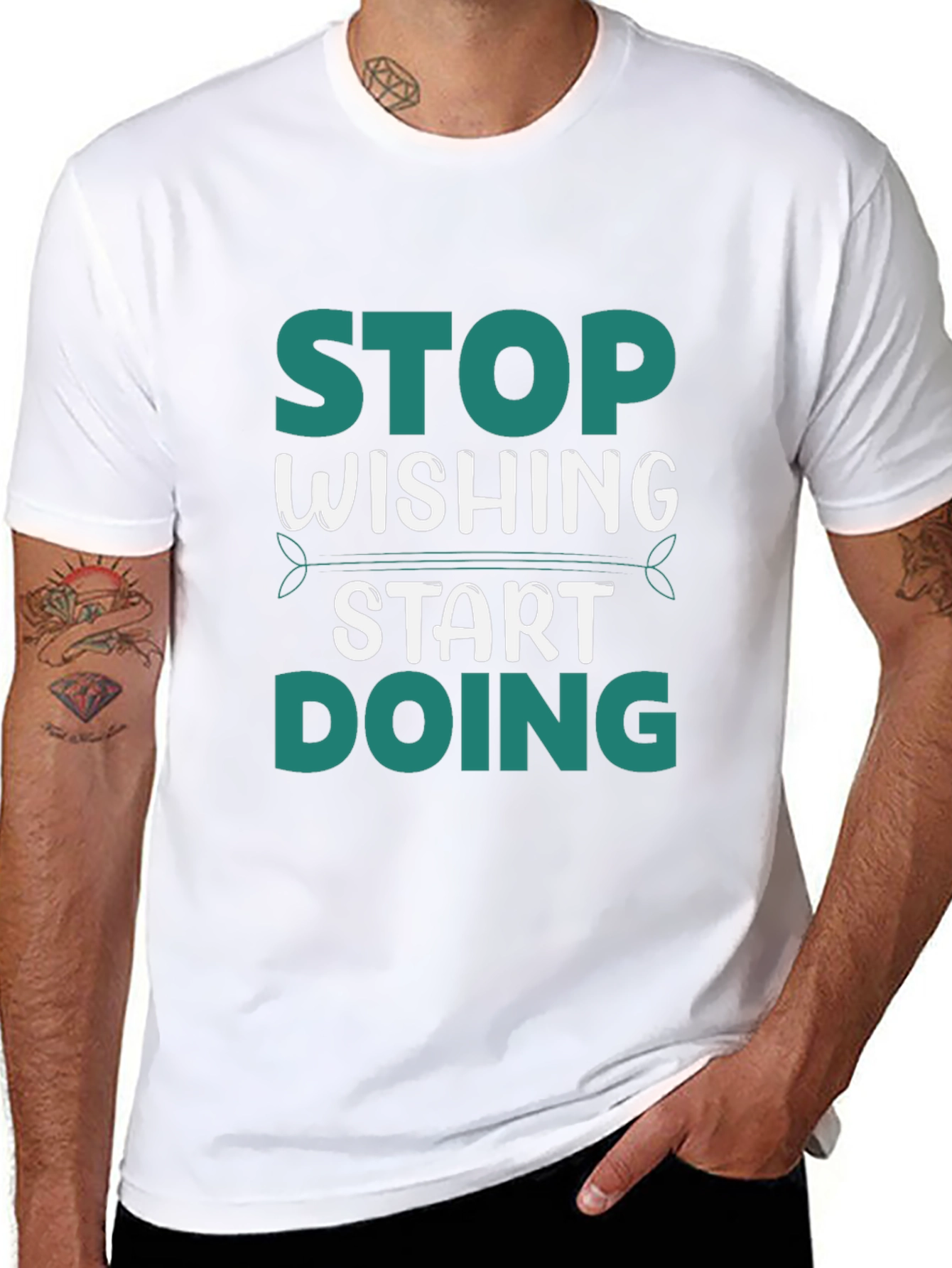 Stop Wishing Start Doing Graphic Tee - Black