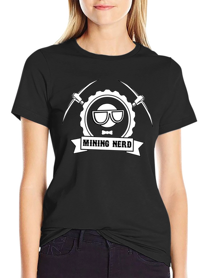 Mining Nerd Graphic Tee - Black Cotton T-Shirt