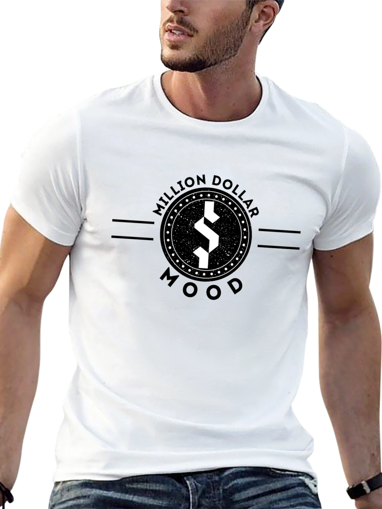 Million Dollar Mood Black Graphic Tee