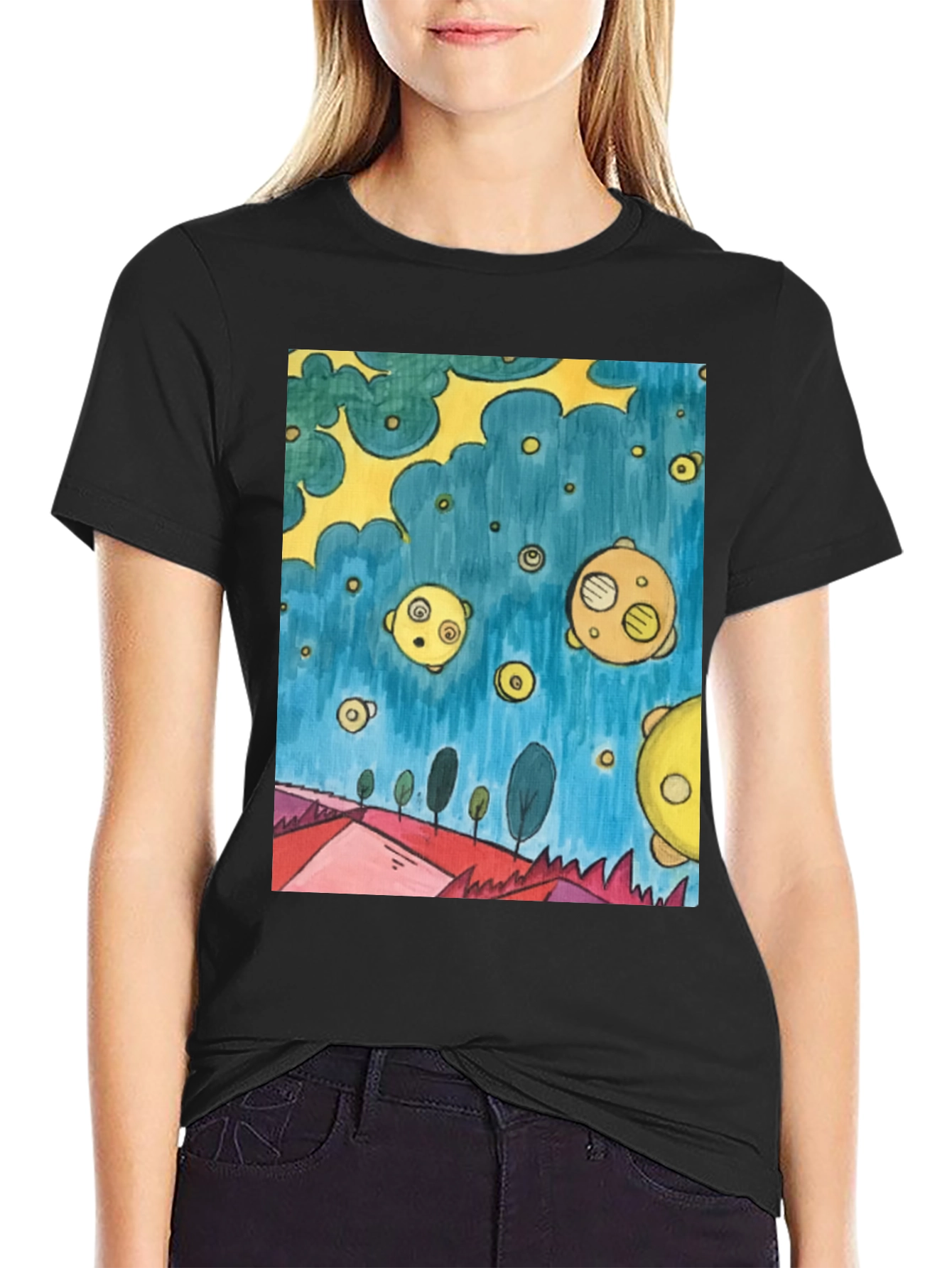Surreal Landscape Tee - Artistic Graphic Print