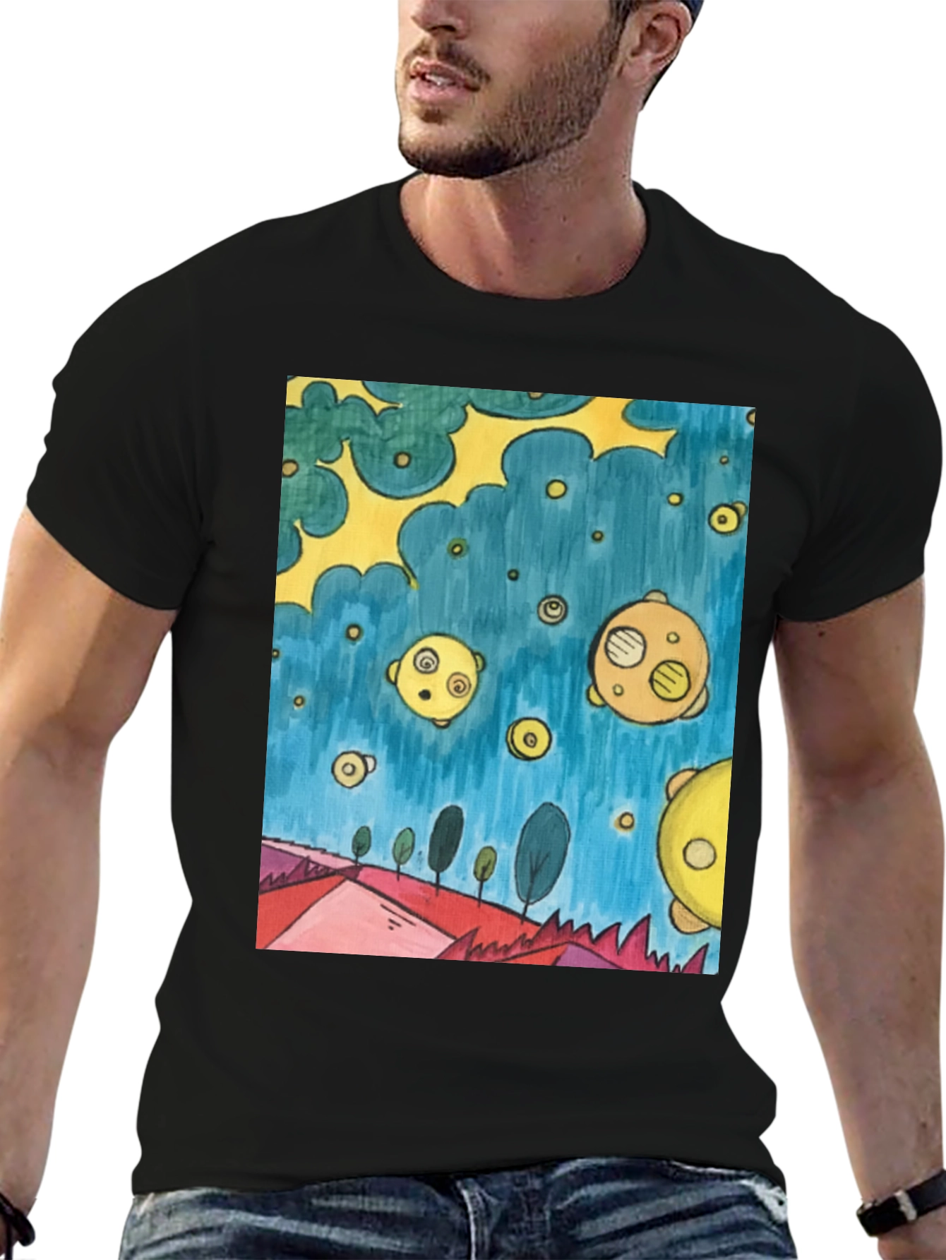 Surreal Landscape Tee - Artistic Graphic Print