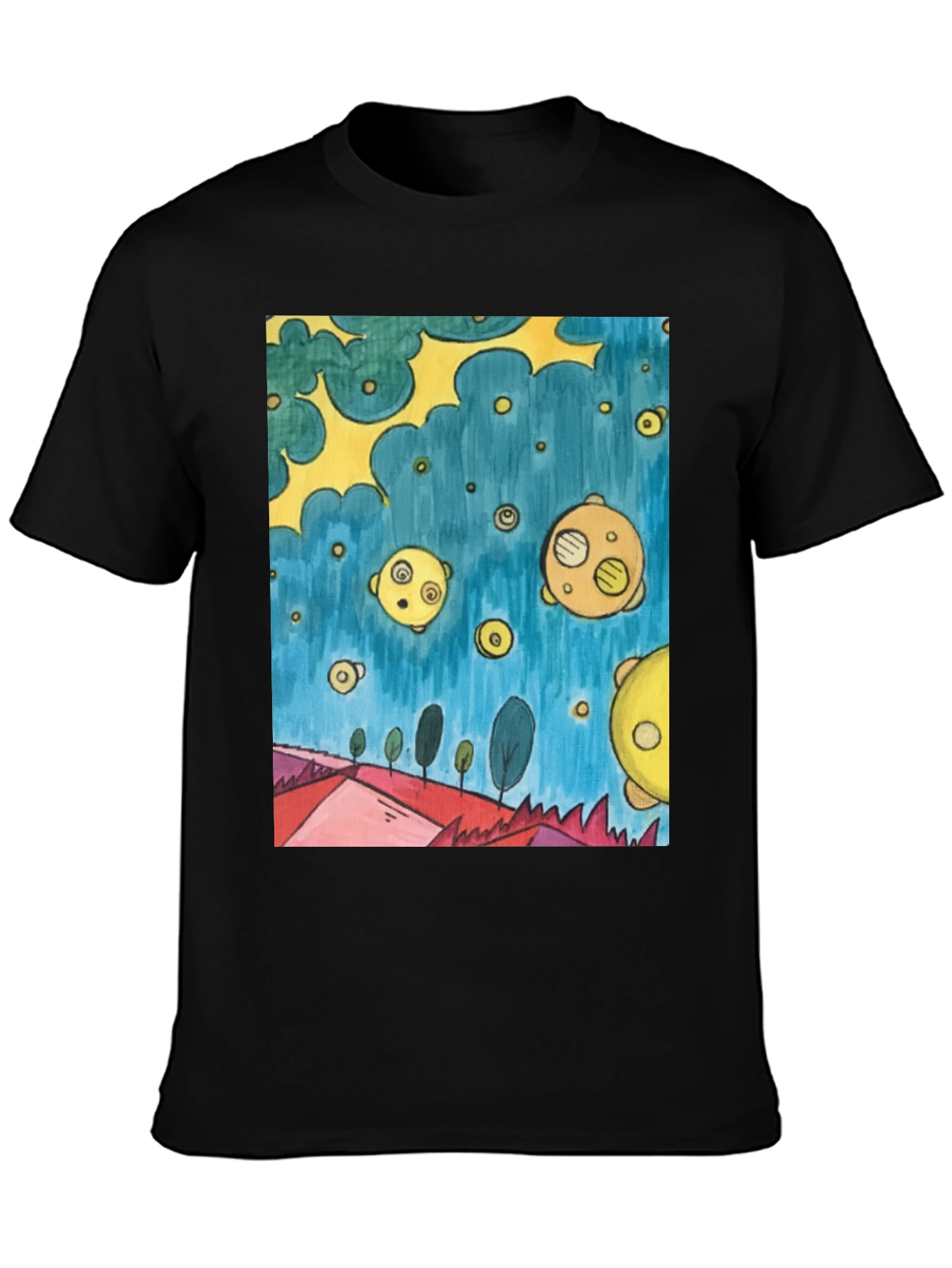 Surreal Landscape Tee - Artistic Graphic Print