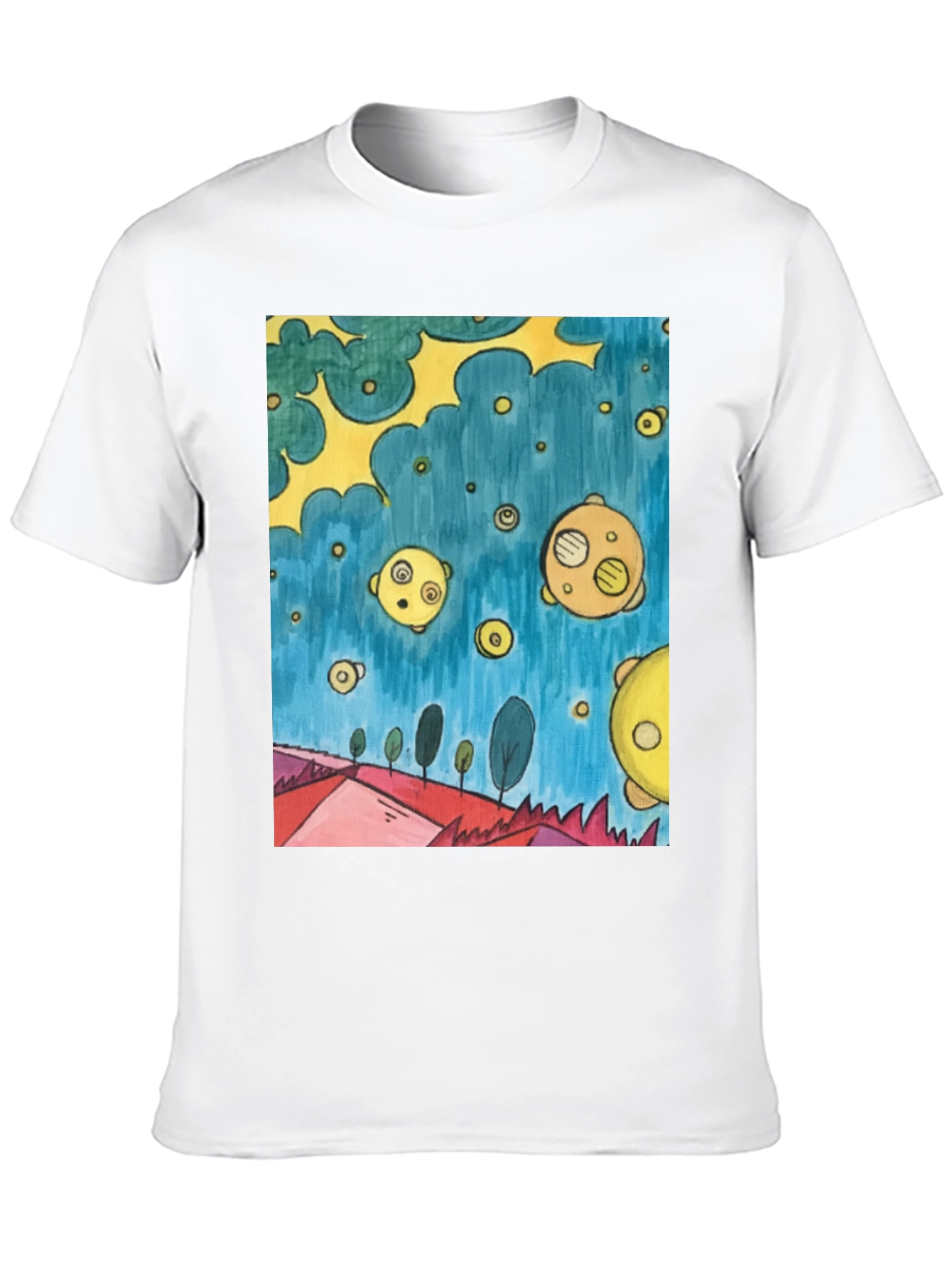Surreal Landscape Tee - Artistic Graphic Print