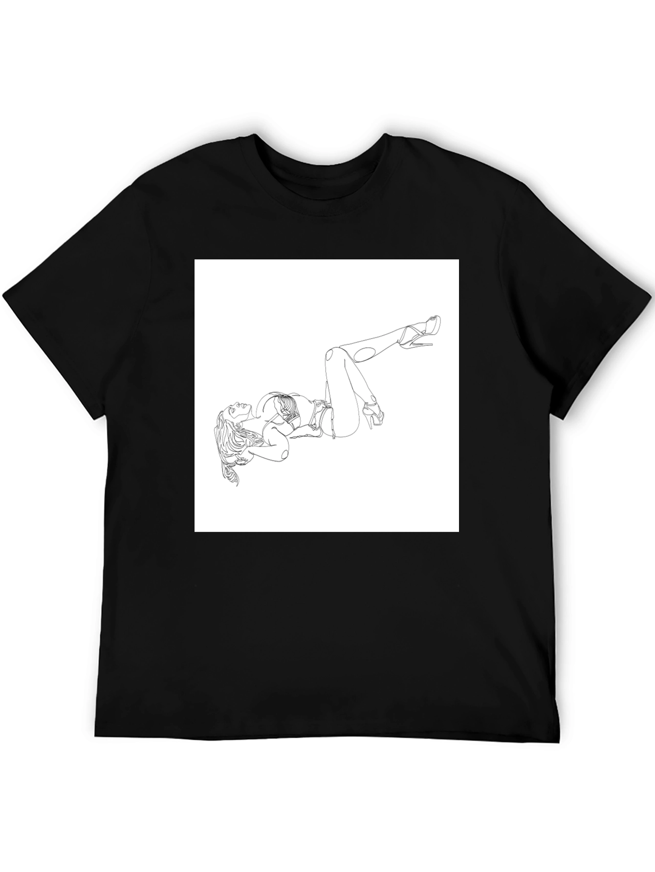 Line Art Graphic Tee - Modern Art Shirt