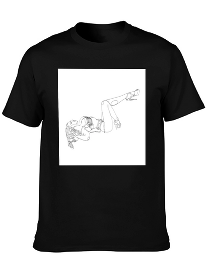 Line Art Graphic Tee - Modern Art Shirt