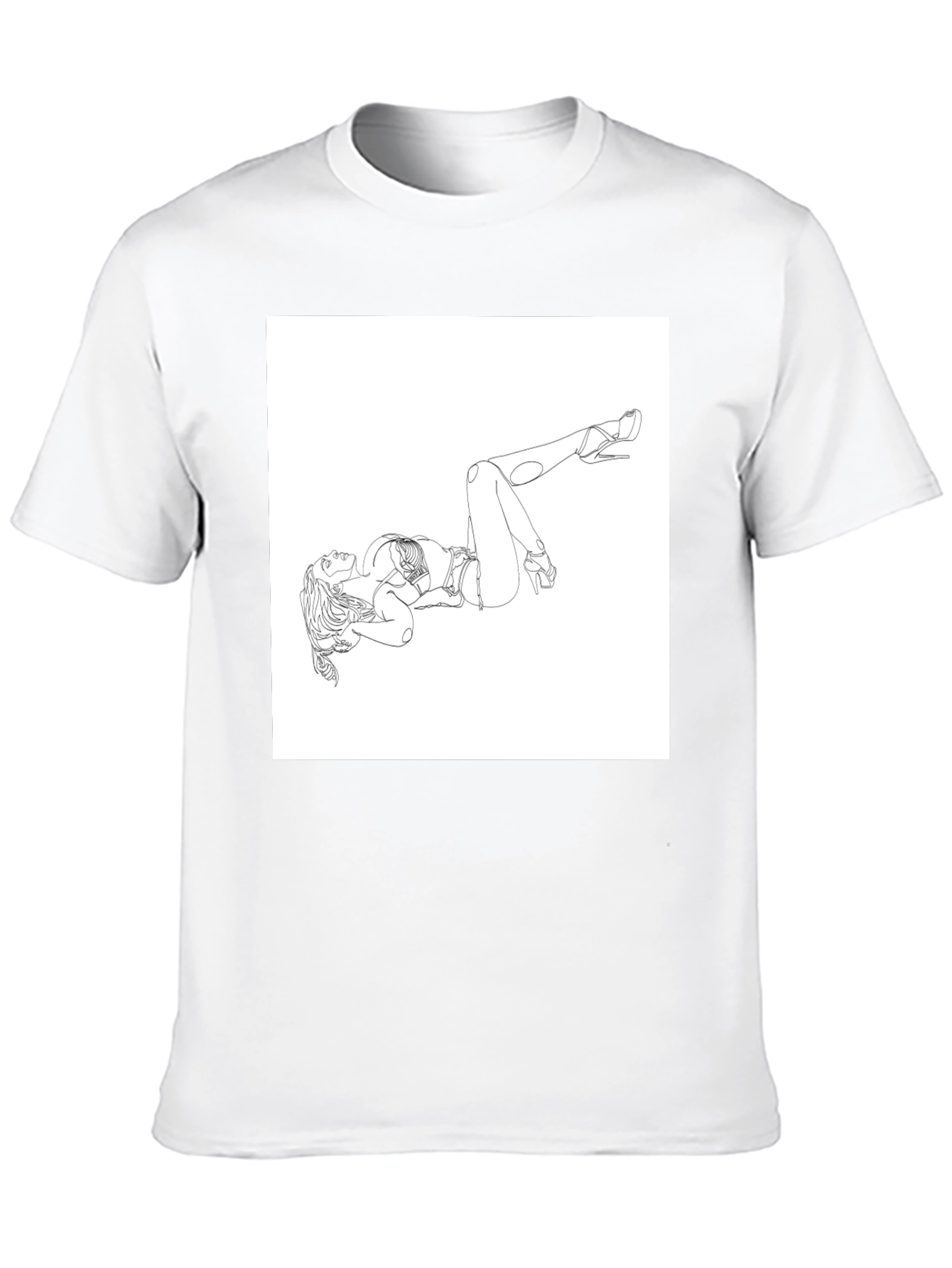 Line Art Graphic Tee - Modern Art Shirt