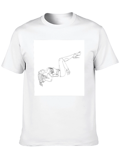 Line Art Graphic Tee - Modern Art Shirt