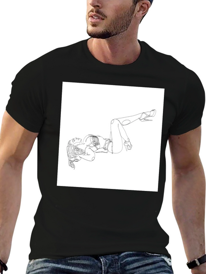 Line Art Graphic Tee - Modern Art Shirt