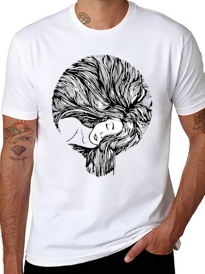 Abstract Woman Graphic Print T-Shirt
