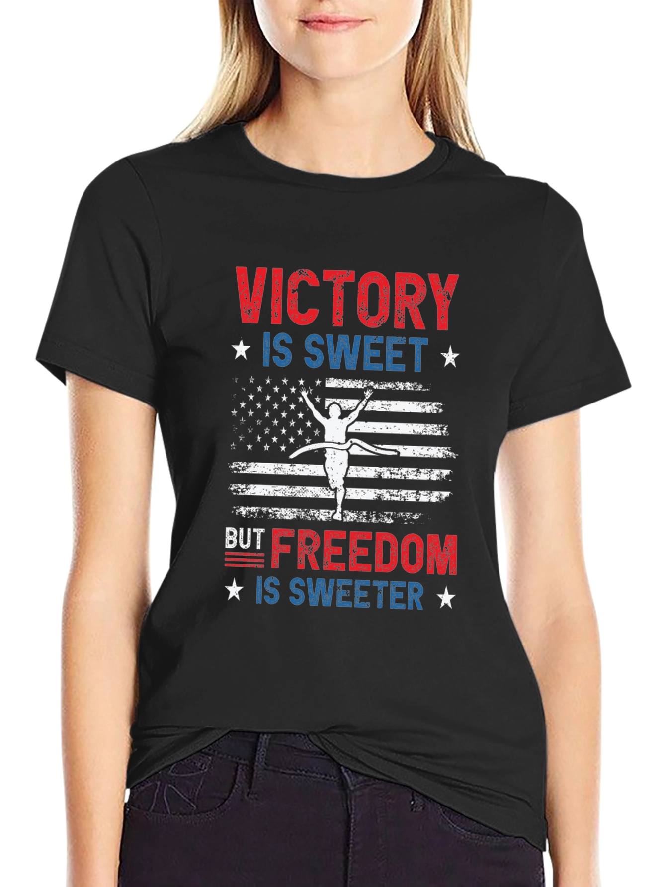 Victory is Sweet T-Shirt: Patriotic USA Flag Design