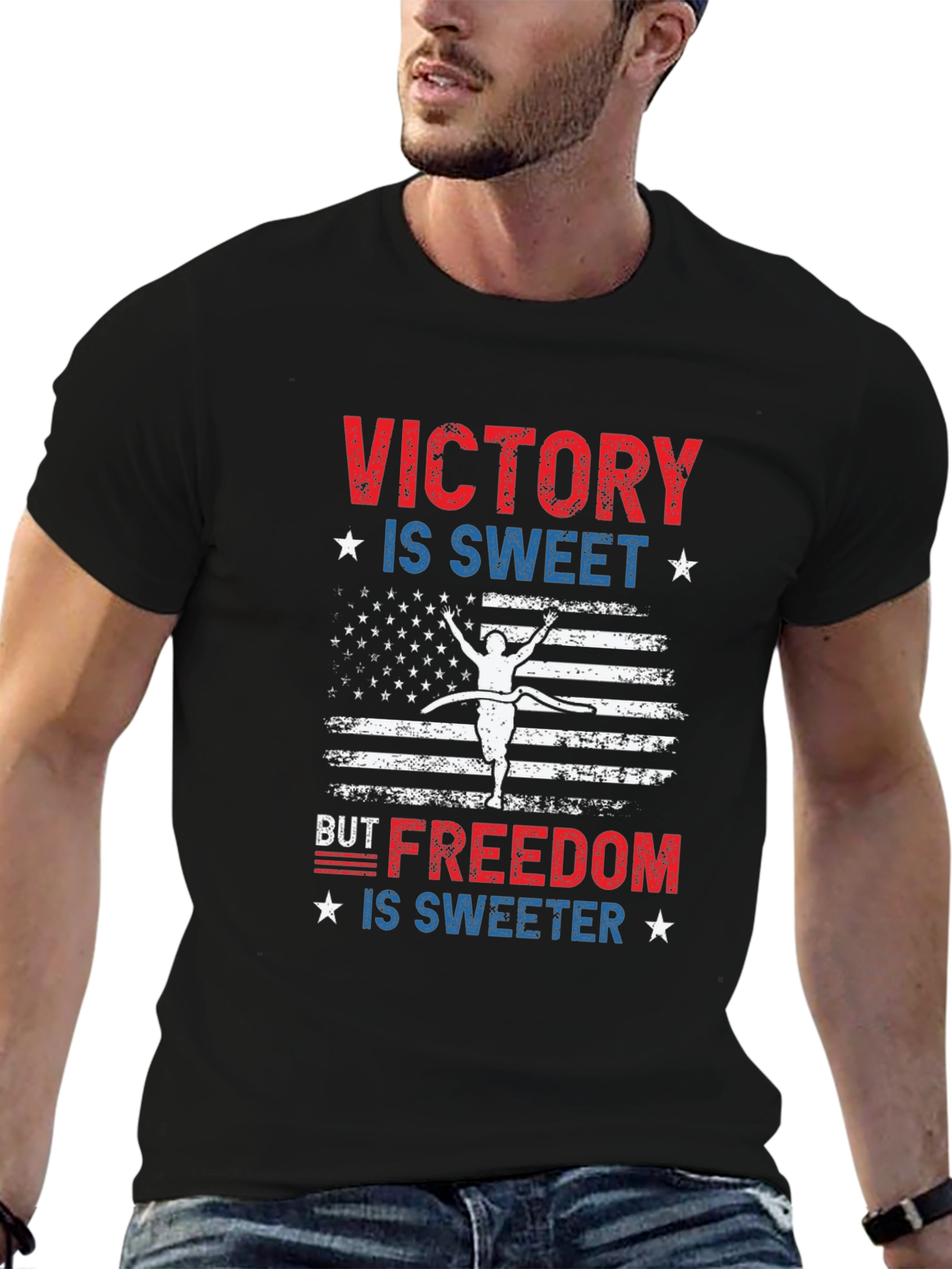 Victory is Sweet T-Shirt: Patriotic USA Flag Design